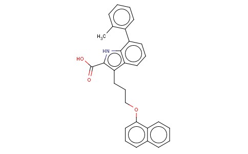7-(2-METHYLPHENYL)-3-[3-(1-NAPHTHALENYLOXY)PROPYL]-1H-INDOLE-2-CARBOXYLIC ACID
